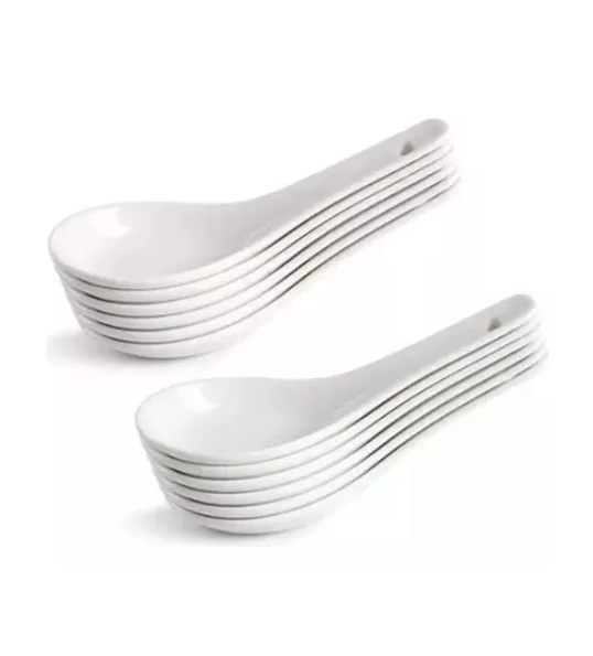 PACK CUCHARAS CERAMICA CEVICHE APERITIVO COCTEL BLANCO - 2