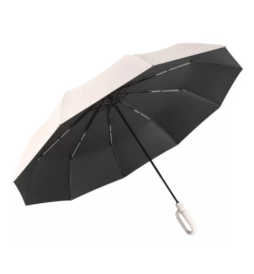 PARAGUAS AUTOMÁTICO ANTIVENDAVAL HUESOS COLGABLE BEIGE - 2