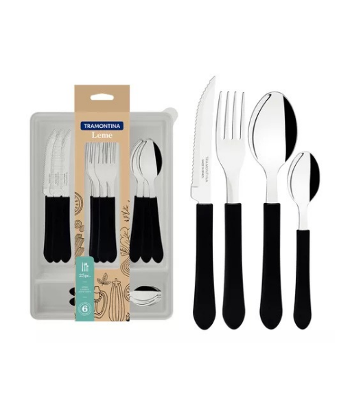 CUBIERTOS LEME NEGRO PARA COCINA HOGAR - 2