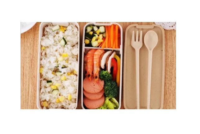 LONCHERA DE COMIDA DE 3 NIVELES CON CUCHARA Y TENEDOR, 900 ML, COLOR ROSA - 6
