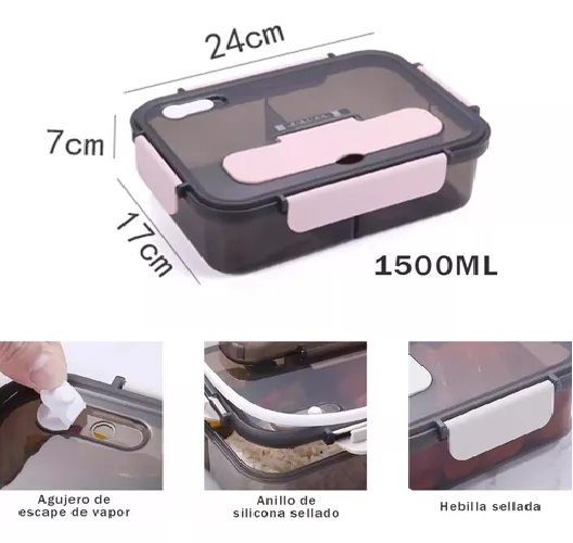 FIAMBRERA PORTÁTIL TÉRMICA, LUNCH BOX DE GRAN CAPACIDAD 1500 ML - 2