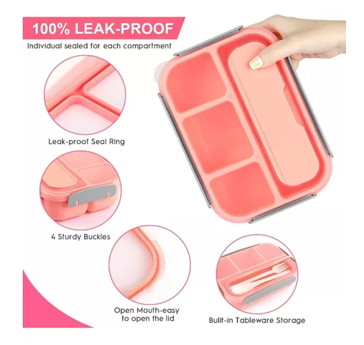 SET LONCHERA TÉRMICA Y FIAMBRERA PARA NIÑOS Y ADULTOS COLOR ROSADO - 3