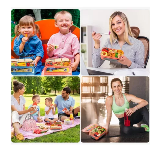 SET LONCHERA TÉRMICA Y FIAMBRERA PARA NIÑOS Y ADULTOS COLOR ROSADO - 7