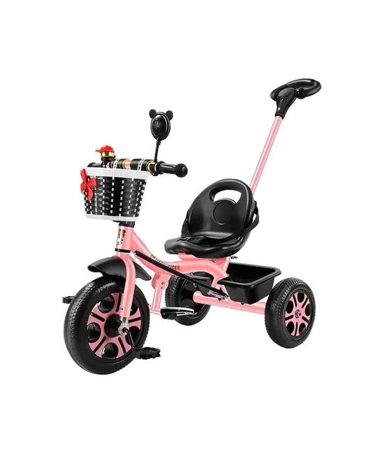 TRICICLO INFANTIL METÁLICO GUÍA PESO MÁXIMO ROSADO - 1