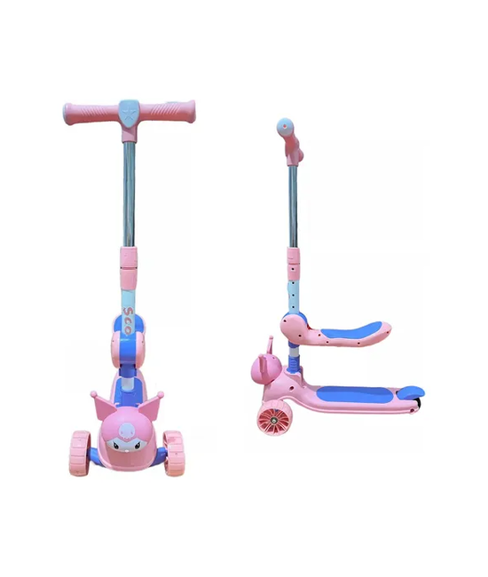 SCOOTER NIÑA RUEDAS KUROMI, LUCES LED RUEDA ROSADO - 1