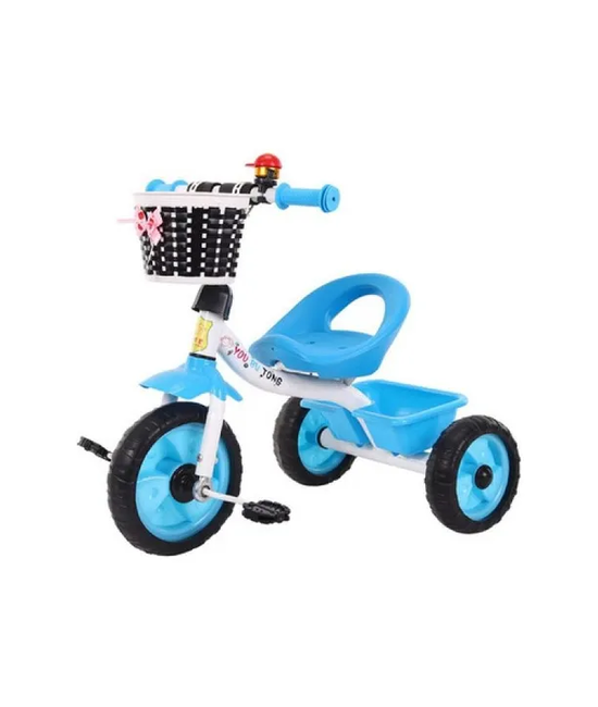 TRICICLO SENCILLO NIÑOS C/ CANASTO CORREPASILLO CELESTE - 1