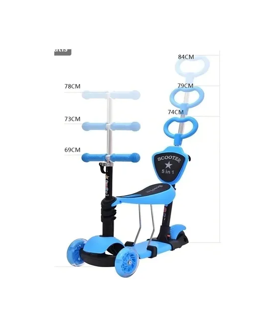 MONOPATÍN SCOOTER EN LUZ LED COLOR CELESTE - 2
