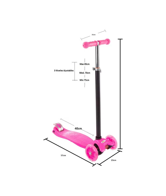 PATÍN SCOOTER JUNIOR NIÑOS NEXT AJUSTA RUEDAS LUZ LED + COLO - 4