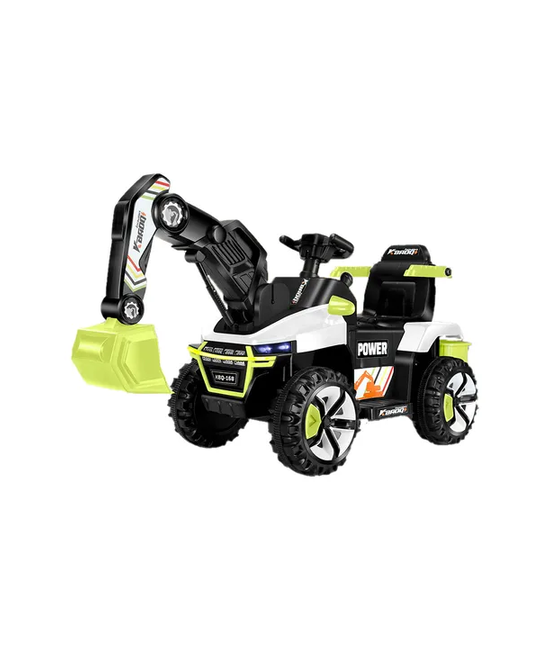 COCHE JUGUETE ELÉCTRICO NIÑOS EXCAVADORA MÚSICA BLUETOOTH NEGRO - 1