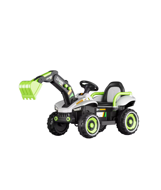 COCHE JUGUETE ELÉCTRICO NIÑOS EXCAVADORA MÚSICA BLUETOOTH NEGRO - 2