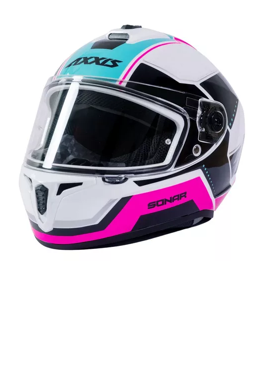 CASCO DE MOTO AXXIS DRAKEN S, SONAR A8, COLOR ROSA FLUOR BRILLO - 2