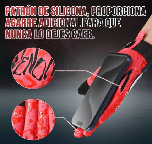 GUANTES DE MOTO CON PANTALLA TÁCTIL PARA HOMBRE Y MUJER, TALLA L, COLOR ROJO - 4