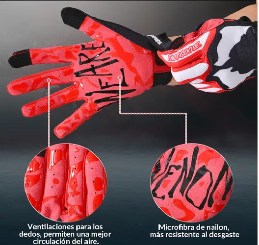 GUANTES DE MOTO CON PANTALLA TÁCTIL PARA HOMBRE Y MUJER, TALLA L, COLOR ROJO - 5