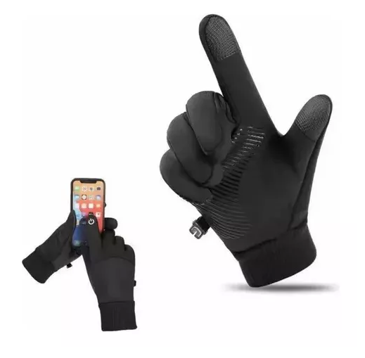 GUANTES IMPERMEABLES TÉRMICOS DE MOTO TALLA XL, COLOR NEGRO - 2