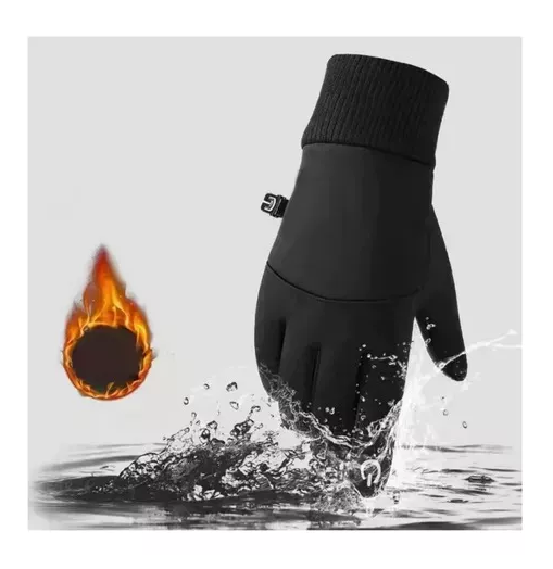 GUANTES IMPERMEABLES TÉRMICOS DE MOTO TALLA XL, COLOR NEGRO - 5