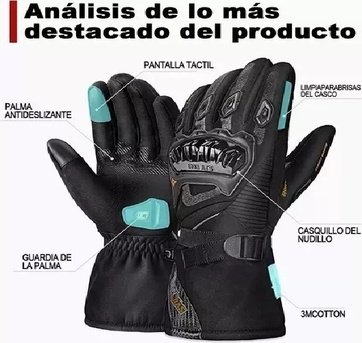 GUANTES SUOMY INVIERNO IMPERMEABLE PARA MOTOCICLISTA TÉRMICO, TALLA XL - 5