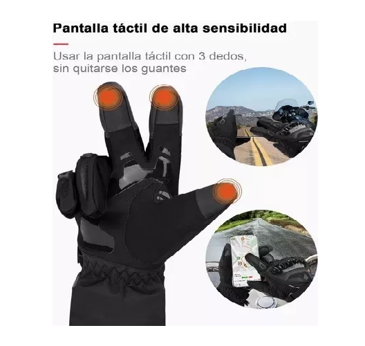 GUANTES SUOMY INVIERNO IMPERMEABLE PARA MOTOCICLISTA TÉRMICO, TALLA XL - 7