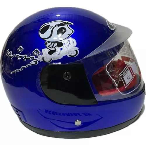 CASCO DE MOTO PARA NIÑOS DE 3 A 12 AÑOS, COLOR AZUL - 1