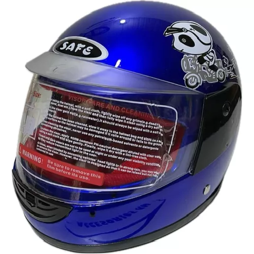 CASCO DE MOTO PARA NIÑOS DE 3 A 12 AÑOS, COLOR AZUL - 2
