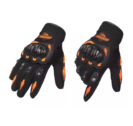 GUANTES DE MOTO PROTECCIÓN INVIERNO IMPERMEABLES, TALLA XL, COLOR NARANJA - 2