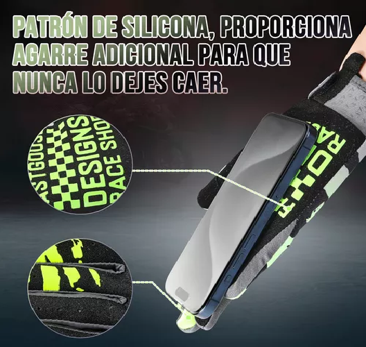 GUANTES DE MOTO CON PANTALLA TÁCTIL PARA HOMBRE Y MUJER, TALLA M, COLOR VERDE - 4