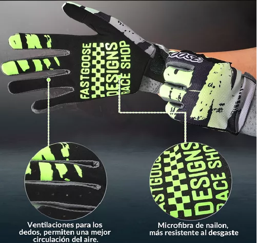 GUANTES DE MOTO CON PANTALLA TÁCTIL PARA HOMBRE Y MUJER, TALLA M, COLOR VERDE - 5