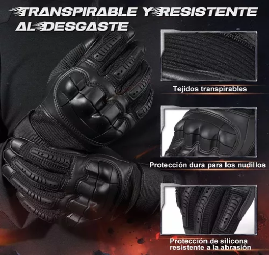GUANTES DE CUERO CON PANTALLA TÁCTIL PARA MOTOCICLETA, TALLA L - 3