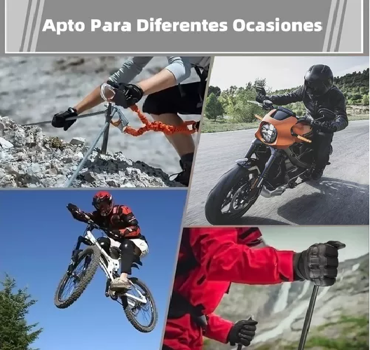 GUANTES DE CUERO CON PANTALLA TÁCTIL PARA MOTOCICLETA, TALLA L - 7