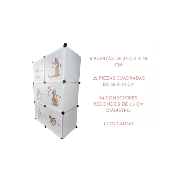 ORGANIZADOR INFANTIL MODULAR PARA CLOSET BLANCO - 2