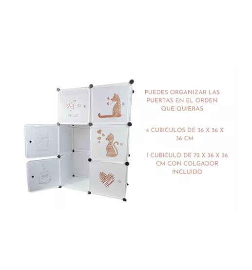 ORGANIZADOR INFANTIL MODULAR PARA CLOSET BLANCO - 3