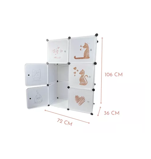 ORGANIZADOR INFANTIL MODULAR PARA CLOSET BLANCO - 4