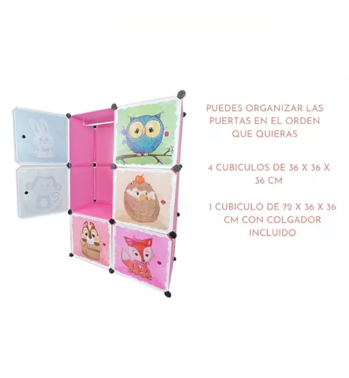 ORGANIZADOR INFANTIL MODULAR PARA CLOSET ROSADO - 2