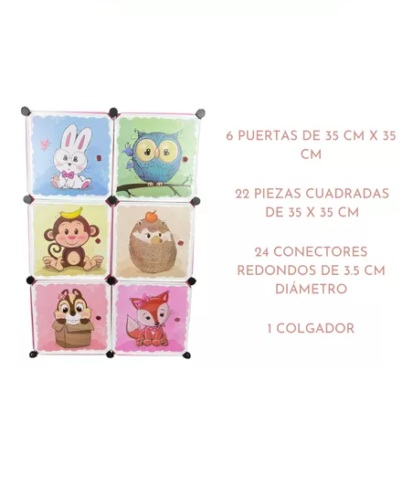 ORGANIZADOR INFANTIL MODULAR PARA CLOSET ROSADO - 3
