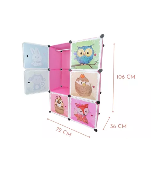 ORGANIZADOR INFANTIL MODULAR PARA CLOSET ROSADO - 4