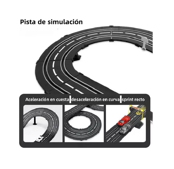 AUTOMÓVIL ELÉCTRICO DE PISTA DE CARRERAS, VEHÍCULO FERROVIARIO MULTICOLOR - 5