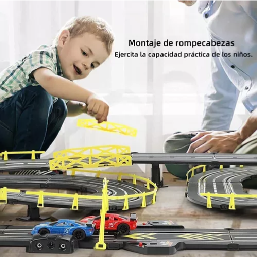 AUTOMÓVIL ELÉCTRICO DE PISTA DE CARRERAS, VEHÍCULO FERROVIARIO MULTICOLOR - 7