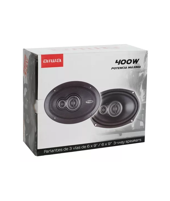 PARLANTES PARA AUTO 6X9 3 VÍAS 400W AIWA AWS-6965P, COLOR EN COLOR NEGRO - 1