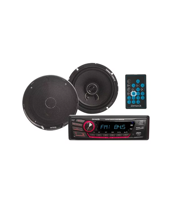 COMBO RADIO BLUETOOTH 1 DIN + PARLANTE PARA AUTO AIWA, COLOR EN COLOR NEGRO - 1