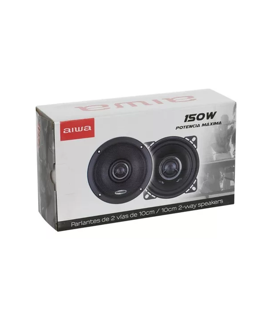 PARLANTES PARA AUTO 10CM 2 VÍAS 150W AIWA AWS-1065P, COLOR EN COLOR NEGRO - 1