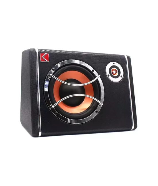 SUBWOOFER PLANO AMPLIFICADO CON PARLANTE Y KIT DE INSTALACIÓN, COLOR EN COLOR NEGRO - 1