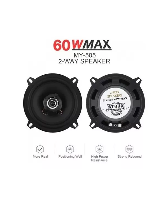 PARLANTE AUTO 13CM REDONDO 60W COAXIAL 2 VÍAS, COLOR EN COLOR NEGRO - 1