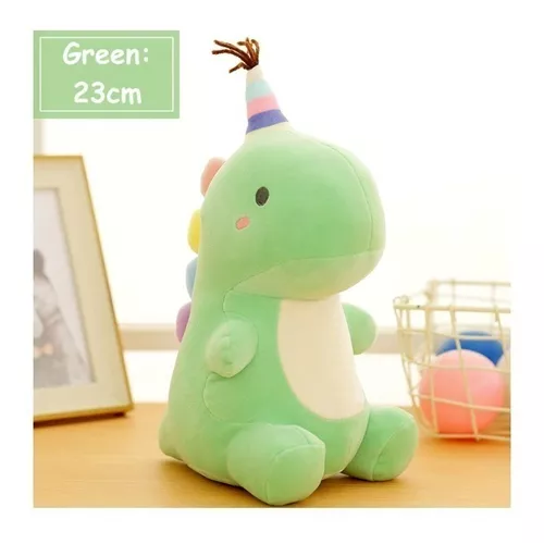PELUCHE DINOSAURIO KAWAII DE CUMPLEAÑOS, GRANDE Y ROSADO - 4