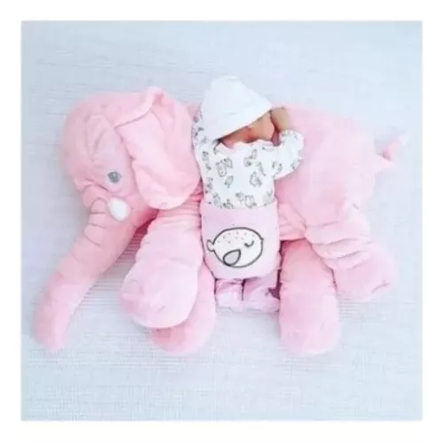 PELUCHE GIGANTE ELEFANTE GRIS, ALMOHADA BEBÉ, SUAVE Y LIVIANO - 4