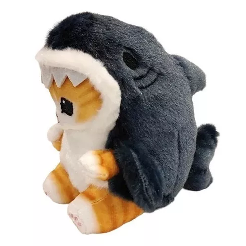 LLAVERO CON COLGANTE DE MUÑECO DE PELUCHE, BONITO GATO TIBURÓN, COLOR TIBURÓN - 2