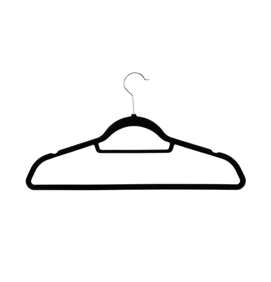 PACK DE 10 PERCHAS TERCIOPELO ANTIDESLIZANTES COLOR EN COLOR NEGRO - 1