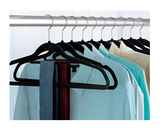 PACK DE 10 PERCHAS TERCIOPELO ANTIDESLIZANTES COLOR EN COLOR NEGRO - 5