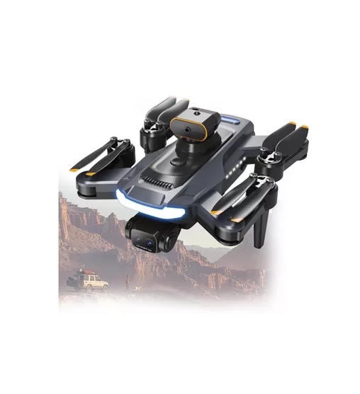 MINI DRONE 4K HYTOBP CON TRES CÁMARAS Y CONTROL REMOTO FPV, EN COLOR NEGRO