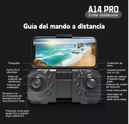 DRONE 4K CON CÁMARA DUAL Y 2 BATERÍAS ANTI-OBSTÁCULOS GIRO 360