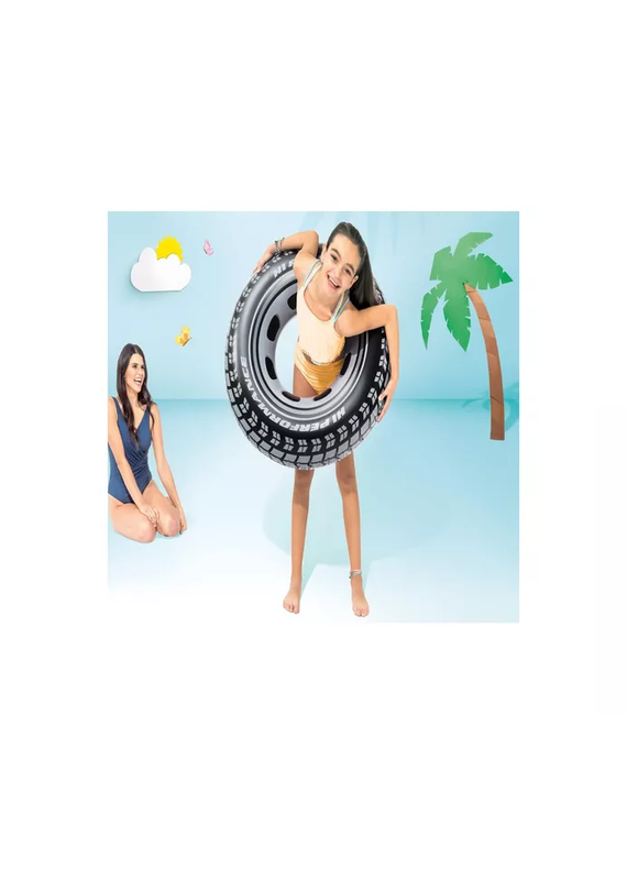 FLOTADOR INFLABLE ANILLO INTEX GIANT TIRE TUBE 91 CM EN COLOR NEGRO - 7