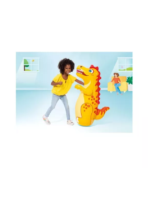 MONO PORFIADO INFLABLE DINOSAURIO EN COLOR AMARILLO - 4